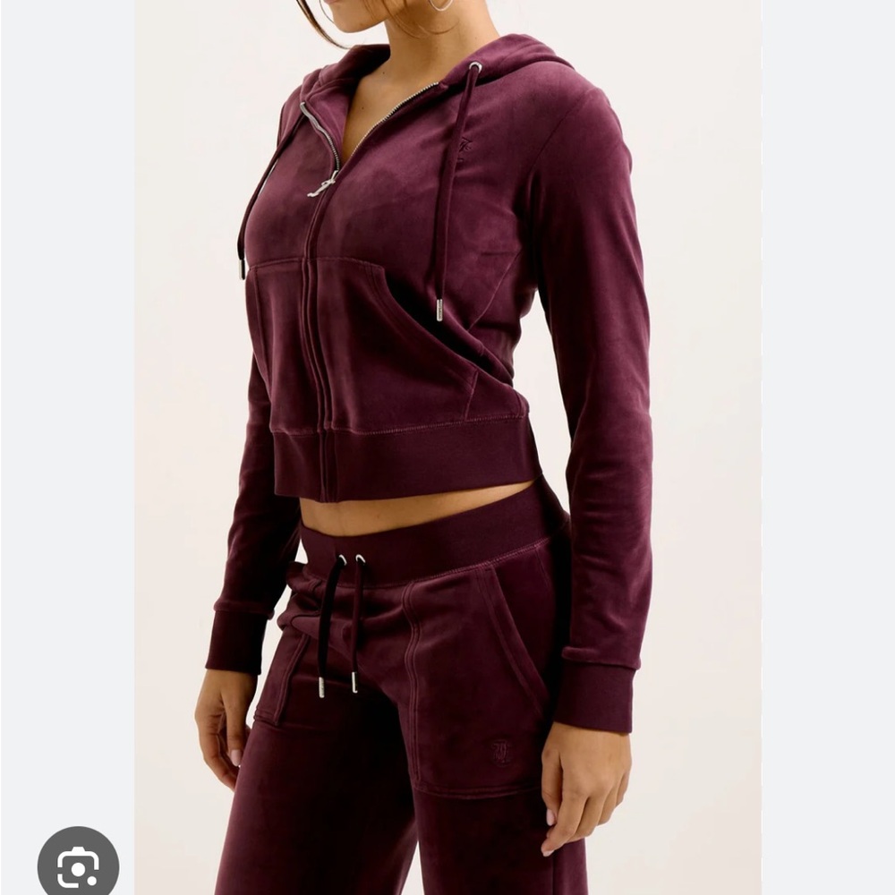 Juicy Couture Women's Rich Red Velour Hoodie